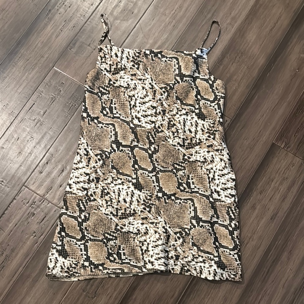 Snake Print Mini Dress